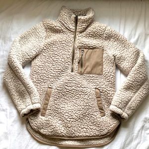 Abercrombie Sherpa Half-zip Elevated Trim Sweatshirt